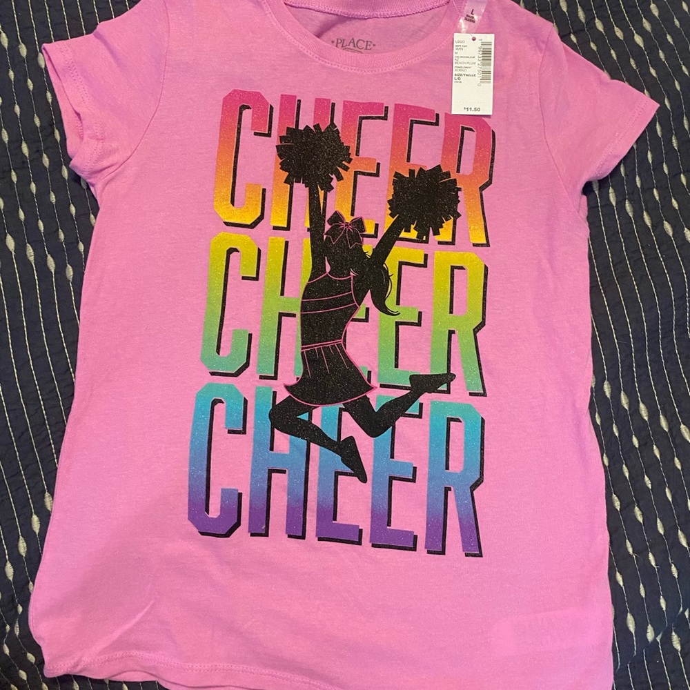 Girl’s Cheer tshirt pink size 10-12